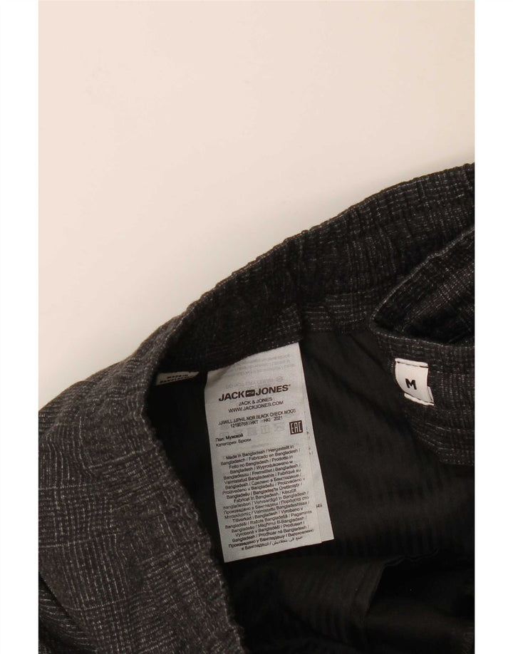 Jack & Jones Mens Slim Chino Pantalones Medium W32 L30 Gris Cuadros Poliéster