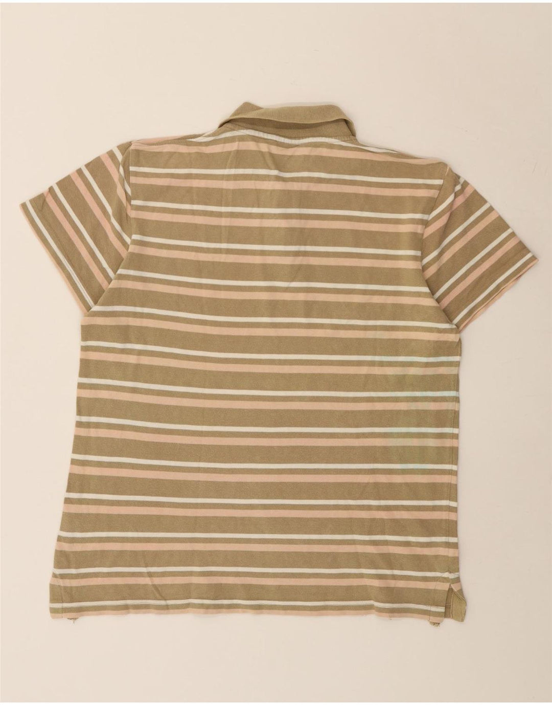 Wrangler Polo Para Hombre De Algodón A Rayas Caqui Grande