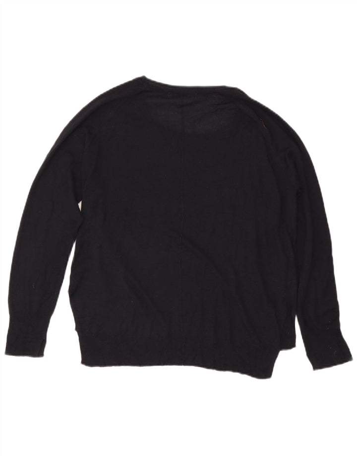 Zara - Jersey con cuello barco para mujer, talla 40, talla mediana, azul marino