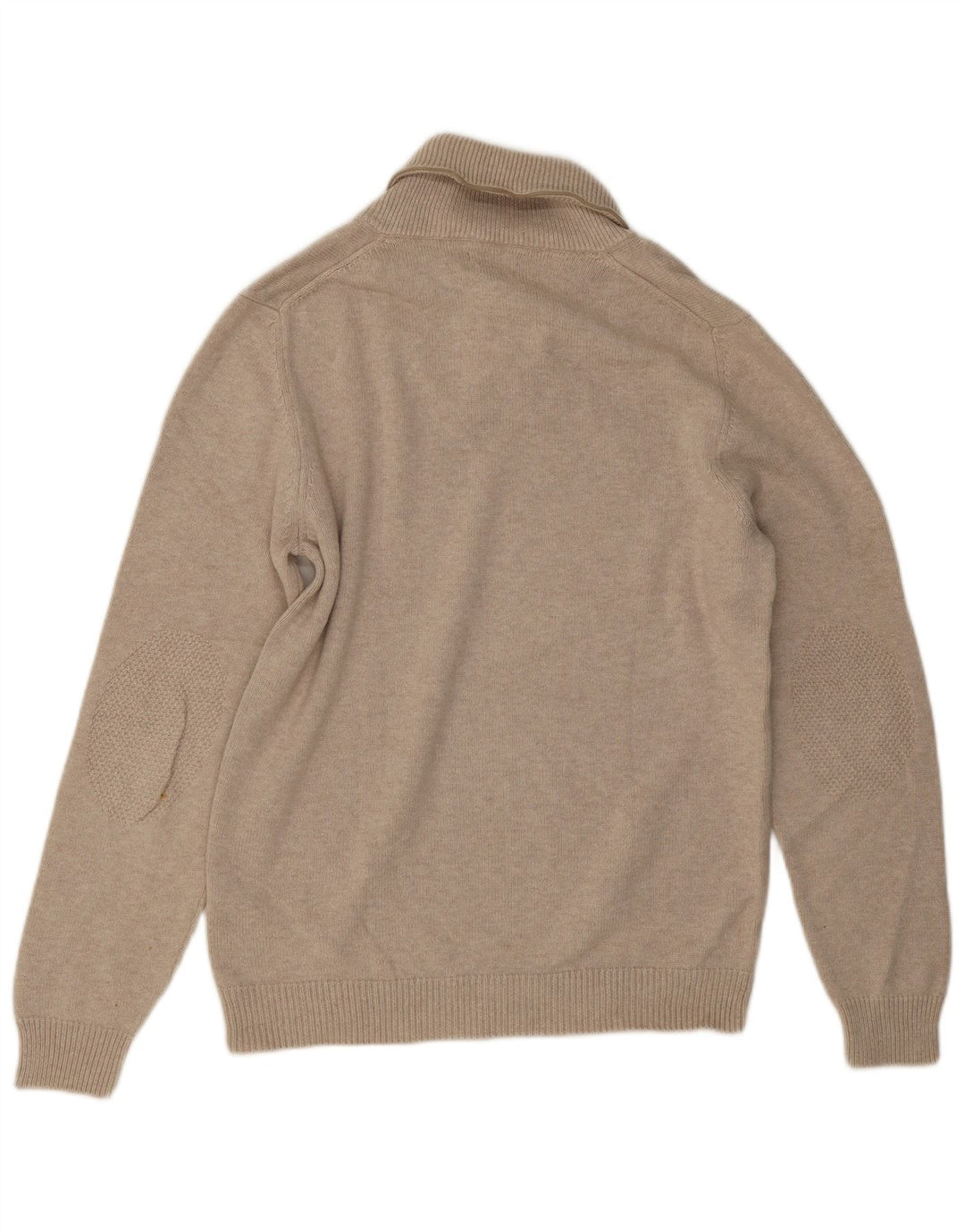 Massimo Dutti Jersey Cuello Chal Hombre Large Beige Algodón
