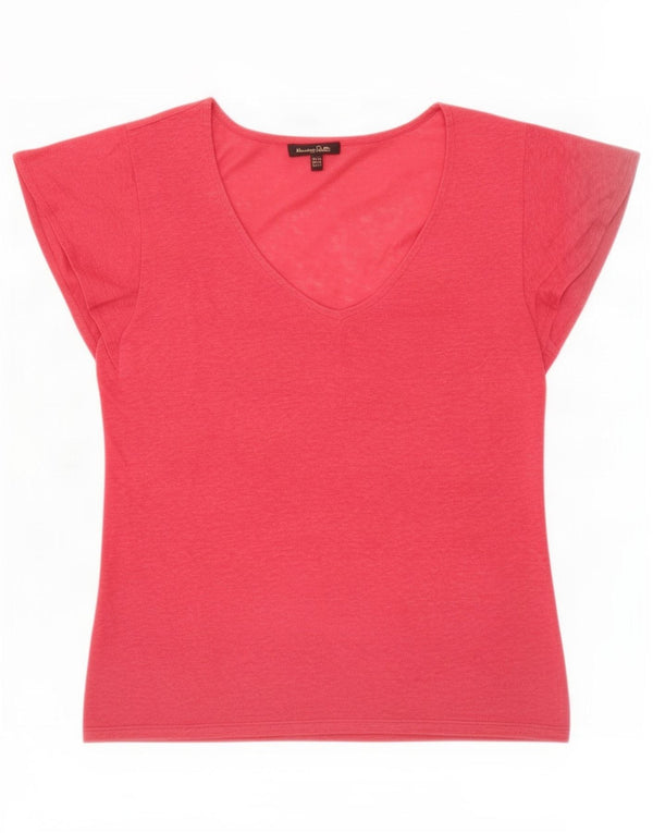 Massimo Dutti Camiseta Mujer Top UK 6 XS Rosa