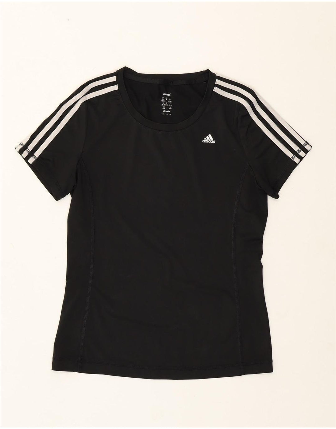 Adidas Mujer Climalite Camiseta Top UK 12/14 Mediano Negro Poliéster