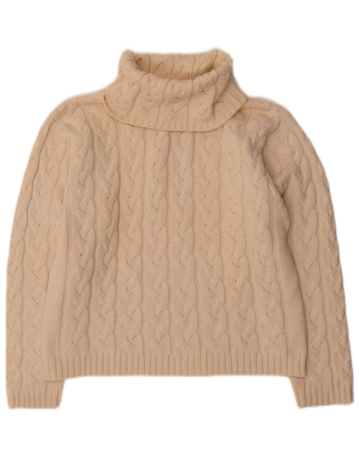 Marco Pecci Jersey con cuello vuelto para mujer UK 10 Small Off White Wool