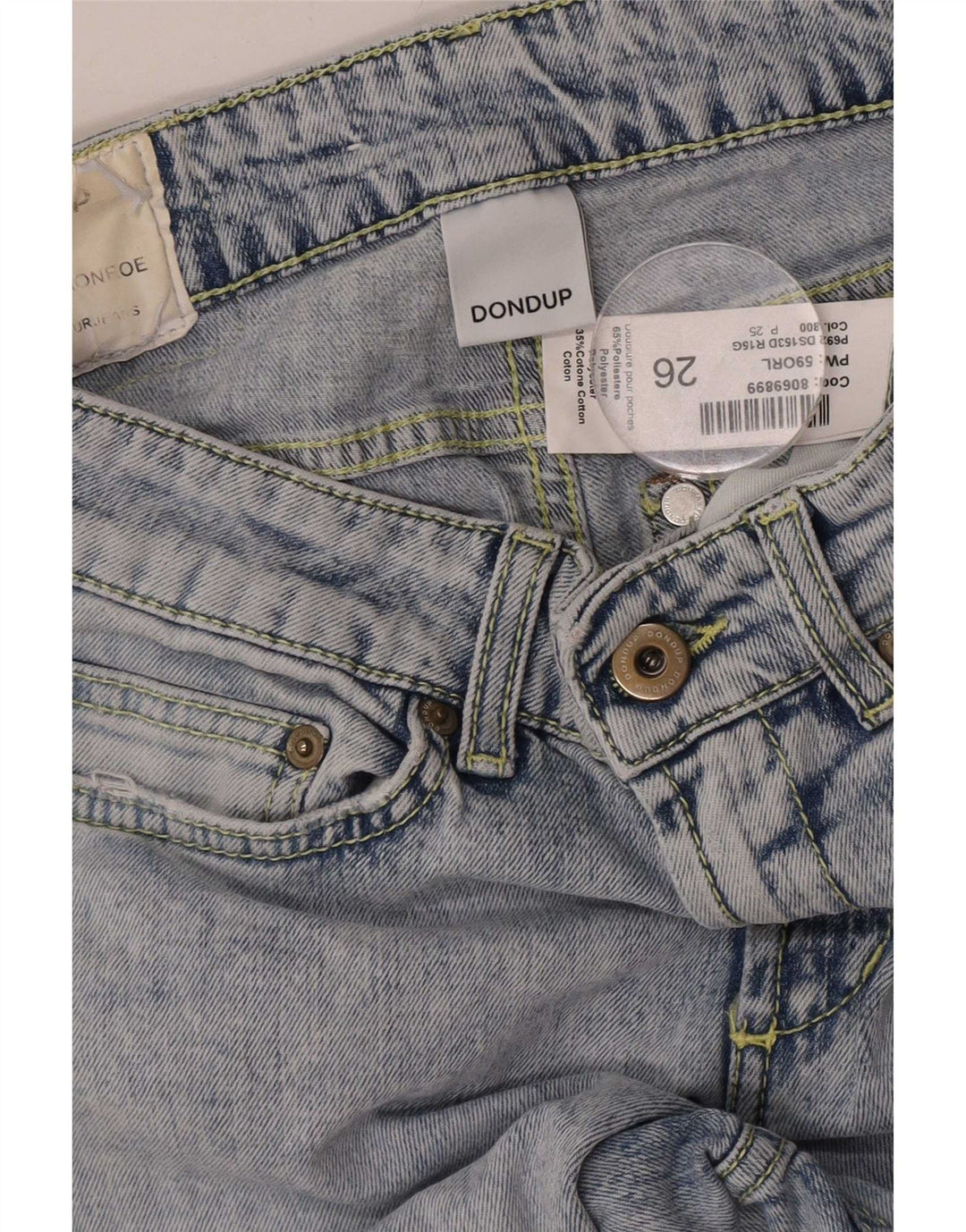 Vaqueros Cortos Desgastados Mujer Dondup W26 L23 Algodón Azul