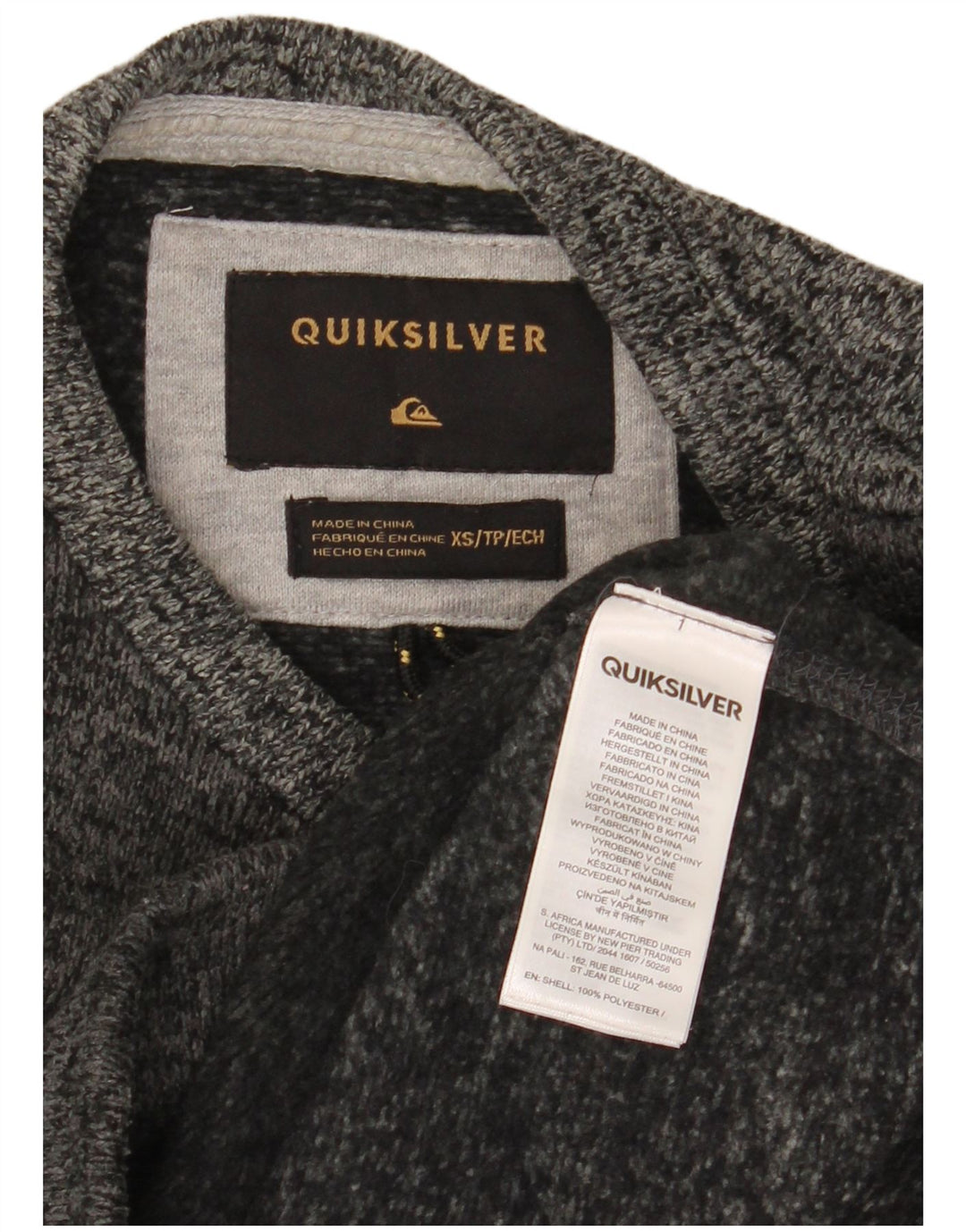 Sudadera Quiksilver Hombre Jumper XS Gris Poliéster Moteado