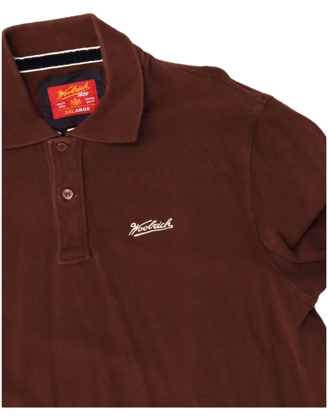 Woolrich Polo De Manga Larga Para Hombre 2XL Algodón Marrón