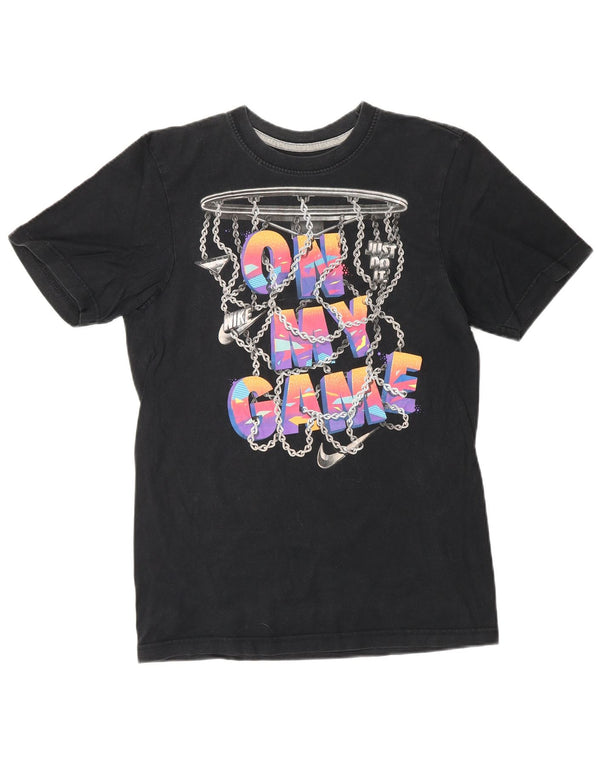 NIKE Camiseta con gráfico de ajuste regular para mujer UK 6 XS Negro