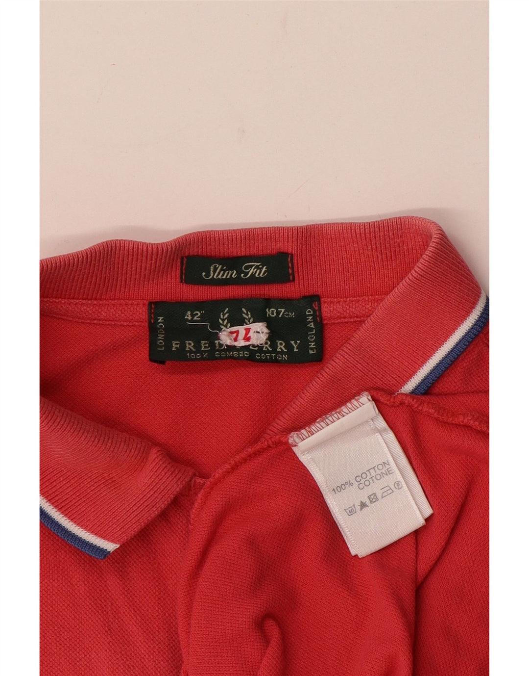 Fred Perry Polo Slim Fit De Algodón Rojo Medio Para Hombre
