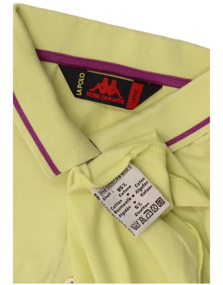 KAPPA Polo para mujer UK 40 Grande Algodón amarillo