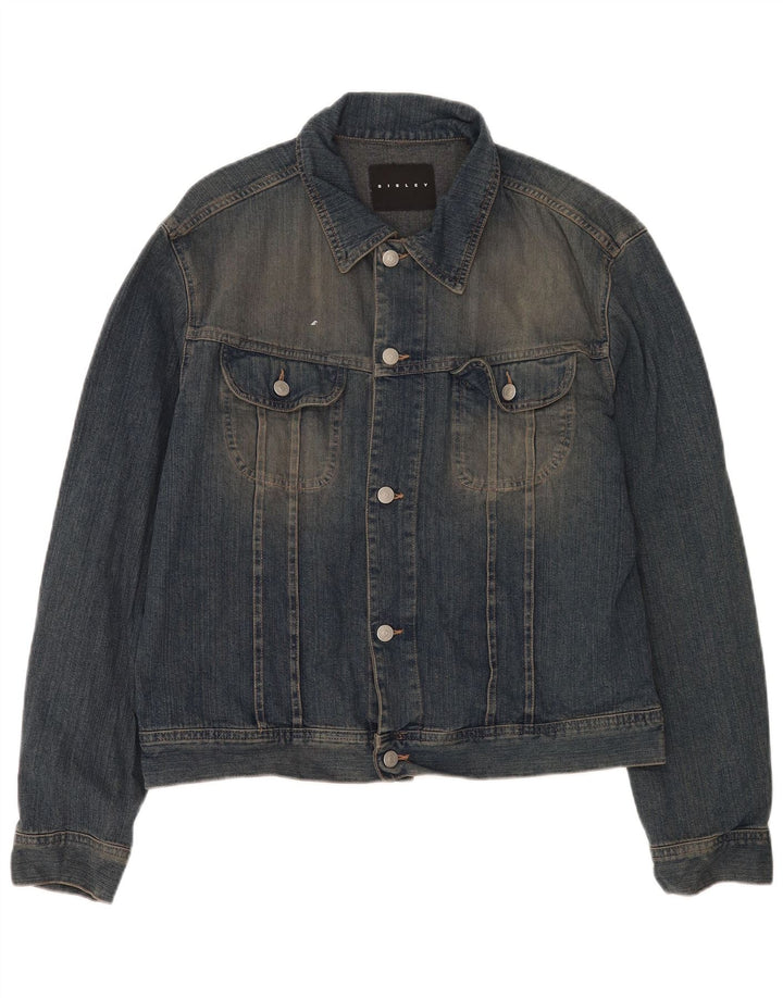 Sisley Chaqueta vaquera para hombre UK 42 XL Algodón azul