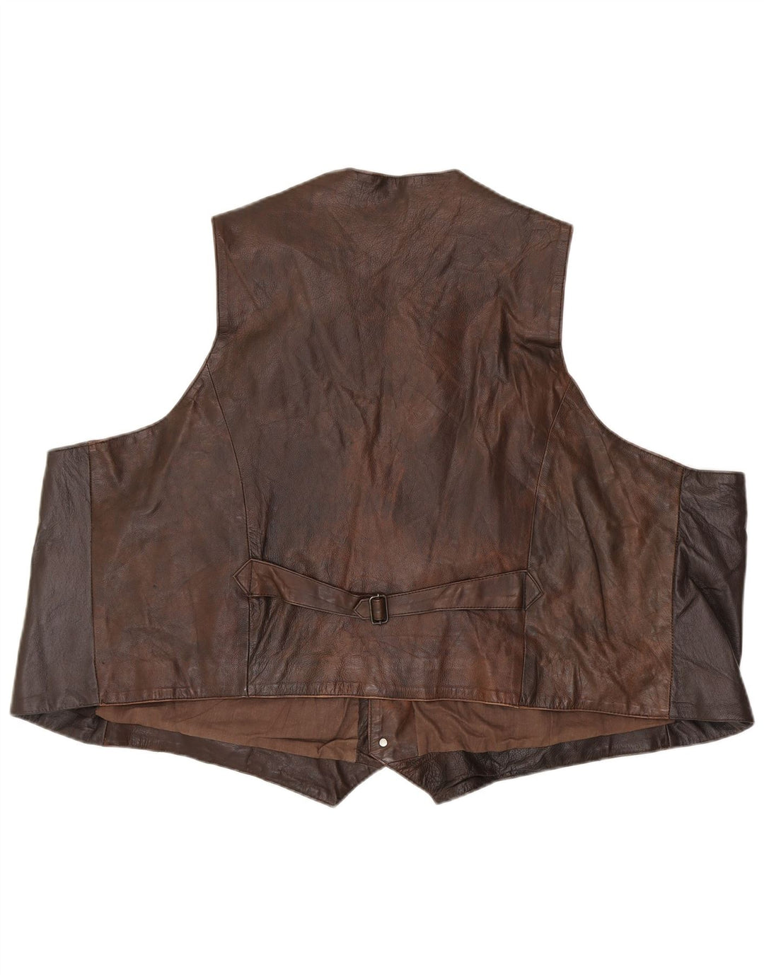 Chaleco de cuero vintage para hombre EU 62 6XL Marrón