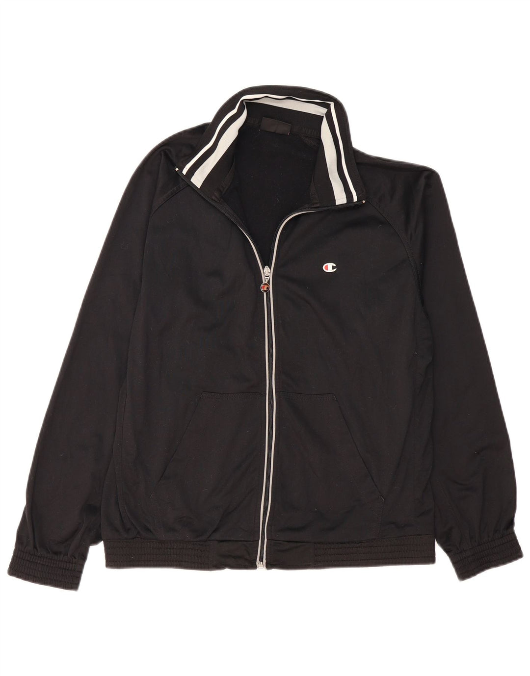 CHAMPION Chaqueta superior de chándal para hombre Poliéster negro mediano