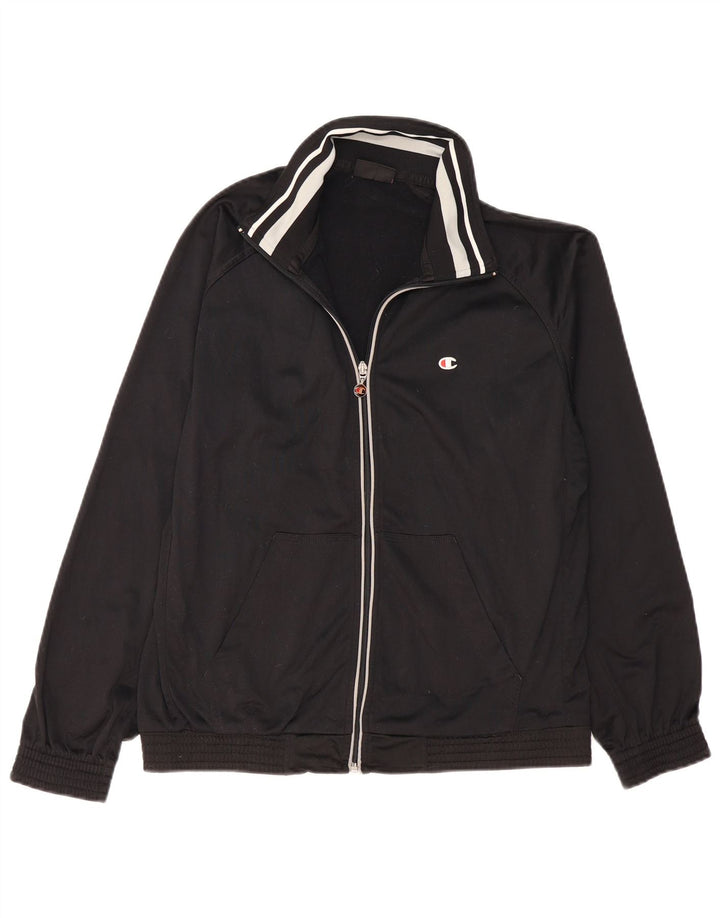 CHAMPION Chaqueta superior de chándal para hombre Poliéster negro mediano
