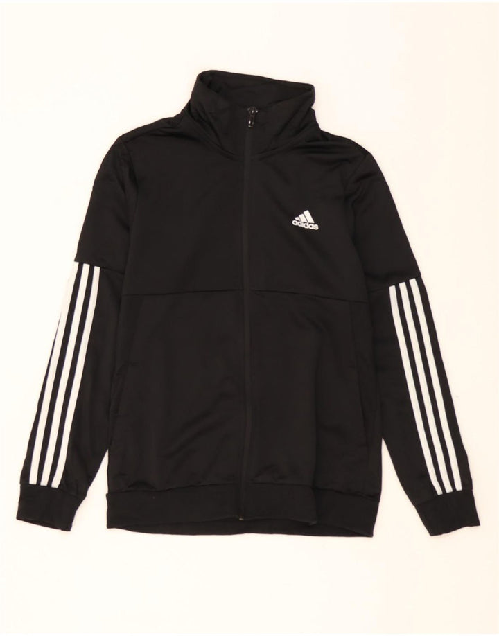 ADIDAS Boys Tracksuit Top Jacket 13-14 Years Black Polyester Vintage Adidas and Second-Hand Adidas from Messina Hembry 