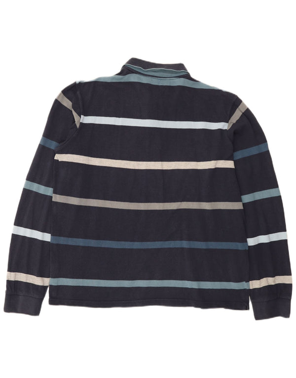 Kappa Polo De Manga Larga Para Hombre 2XL Algodón A Rayas Azul Marino
