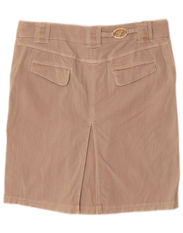 Falda Mujer Trussardi Jeans Recta IT 44 Medium W30 Beige Algodón