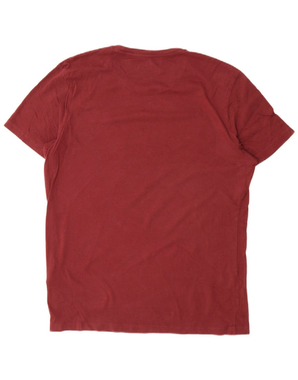 Jack & Jones Hombre Camiseta Gráfica Top XL Granate Algodón