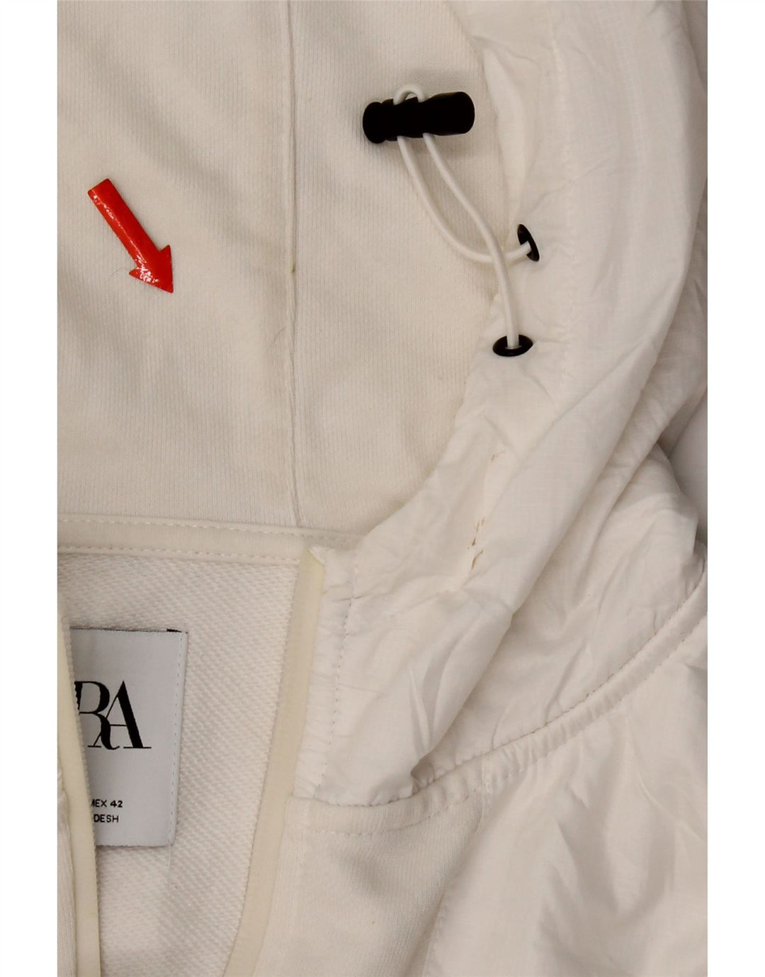 Zara Hombre Sudadera Con Capucha Y Cremallera Grande Algodón Blanco