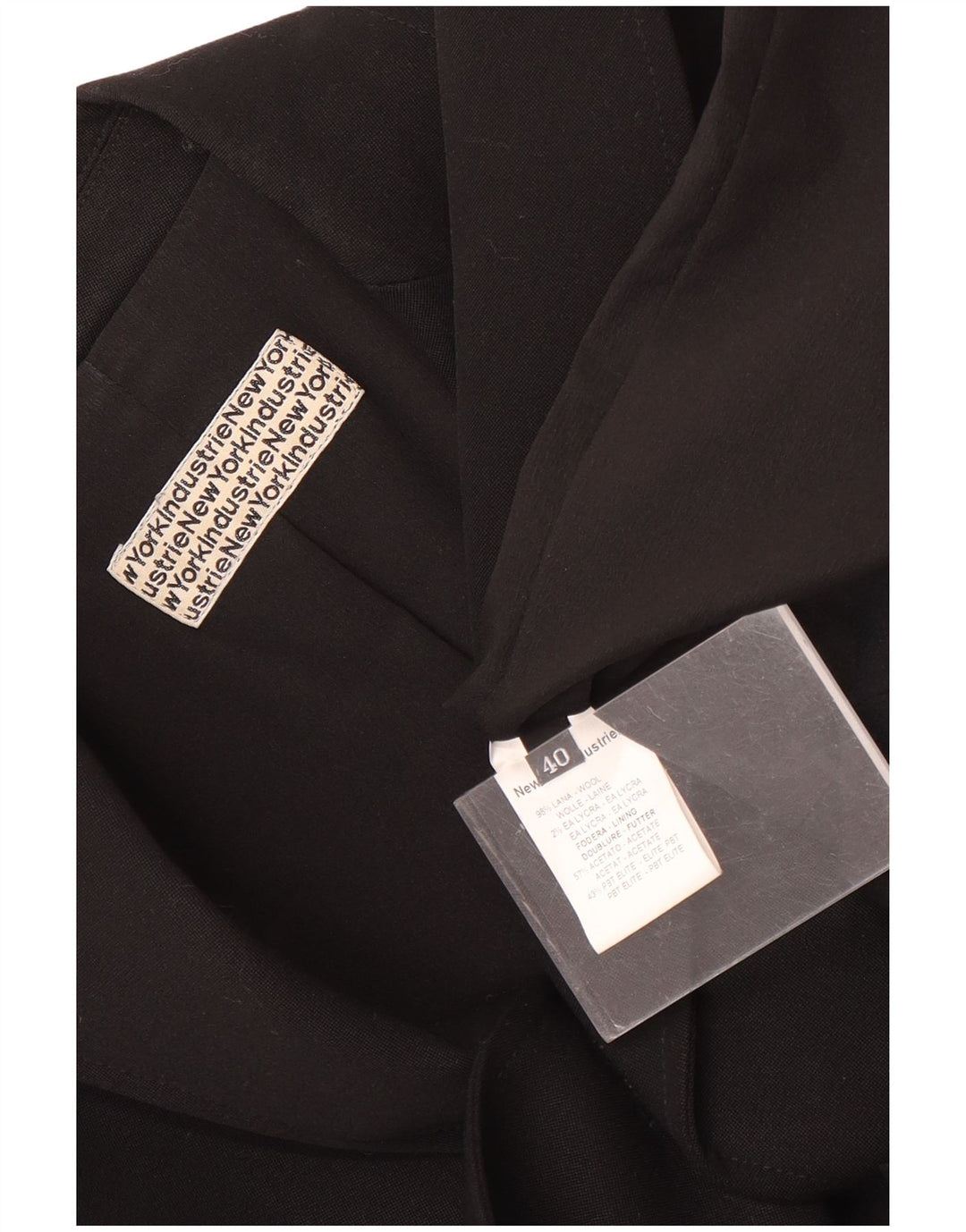 New York Industrie Chaqueta tipo blazer con 1 botón para mujer EU 40 Mediana Lana negra