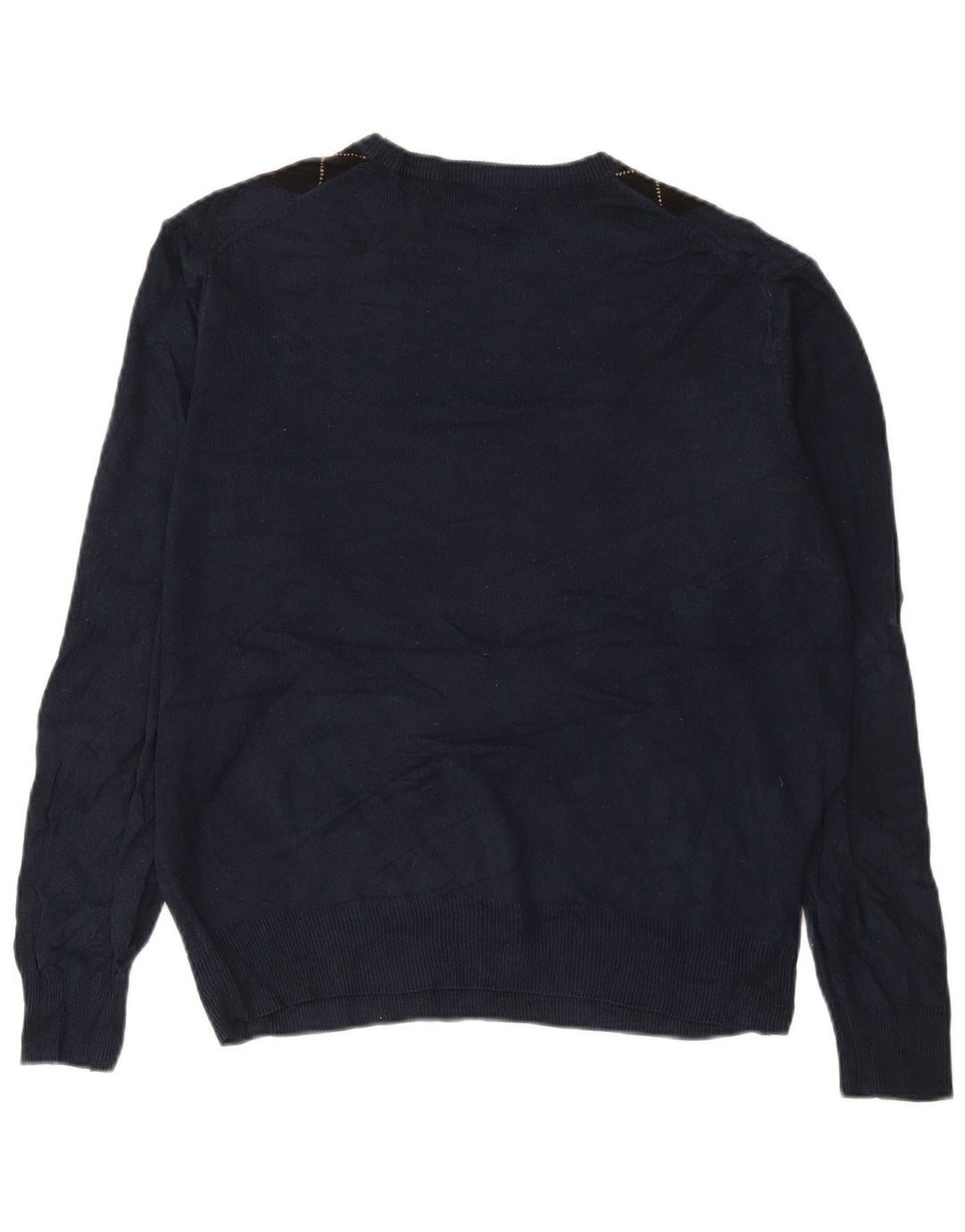 DOCKERS Jersey de cuello redondo para hombre, talla grande, azul marino, Argyle/Diamond