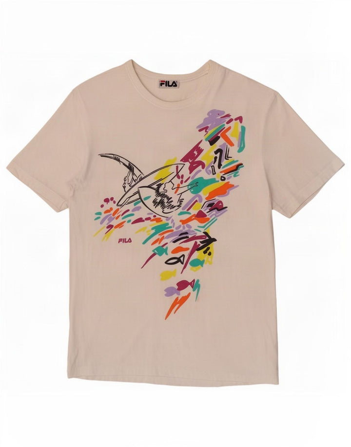 Fila - Camiseta gráfica para hombre, talla pequeña, color blanco