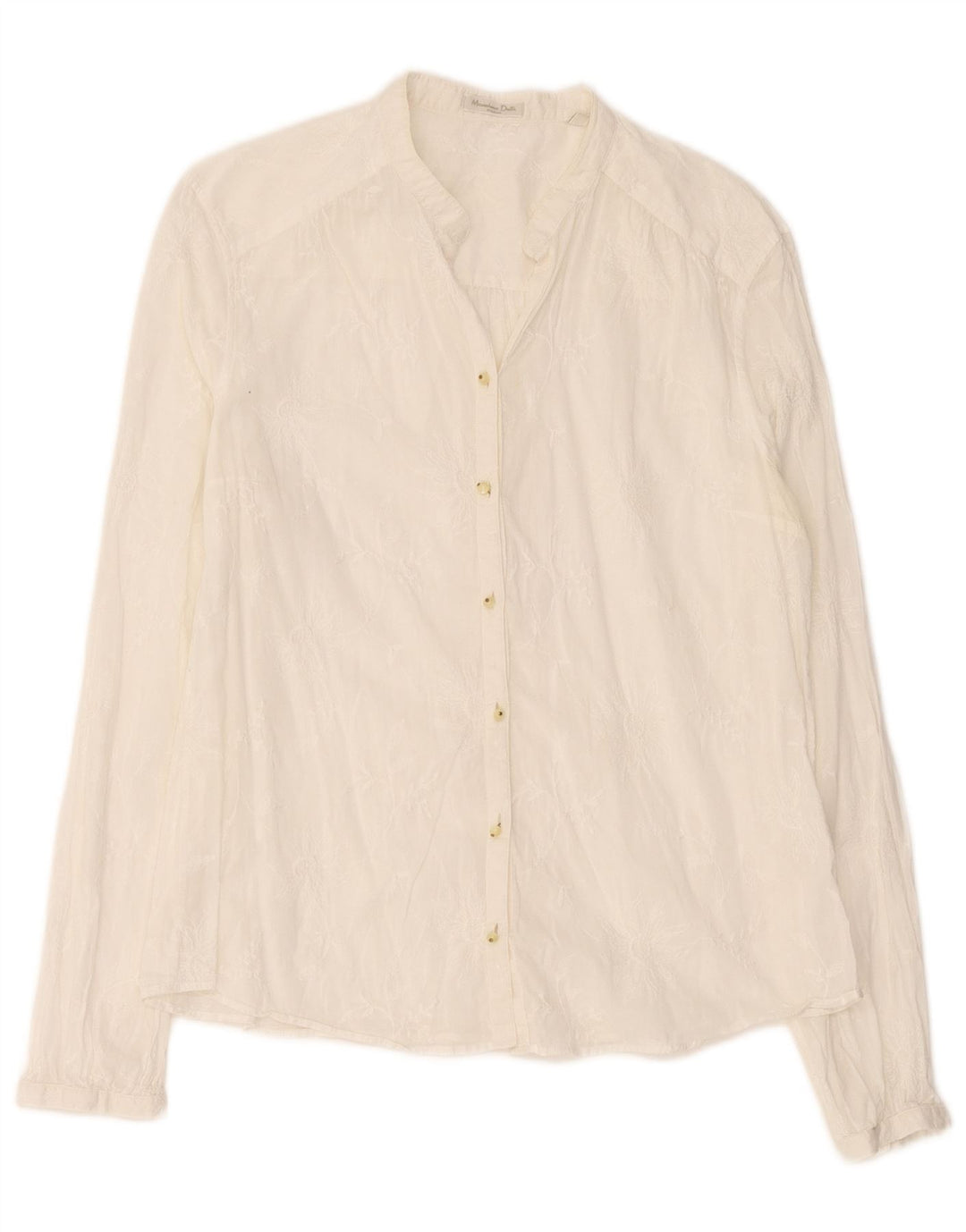 Camisa Mujer Massimo Dutti EU 44 XL Blanco Roto Floral