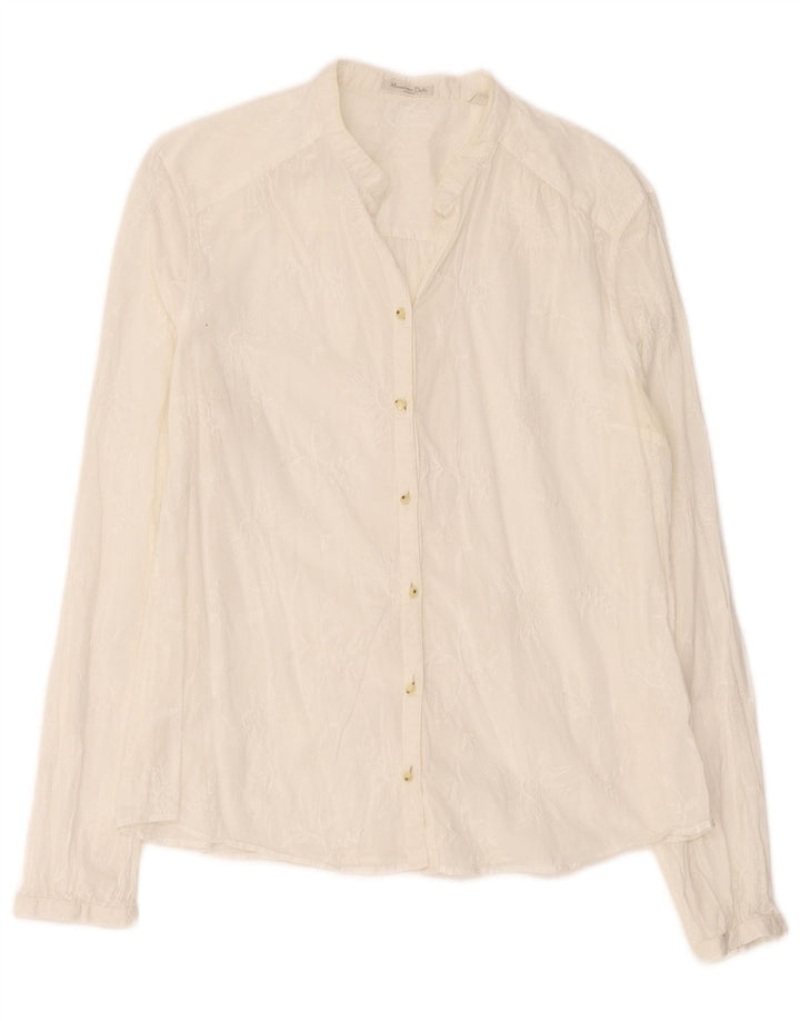 Camisa Mujer Massimo Dutti EU 44 XL Blanco Roto Floral