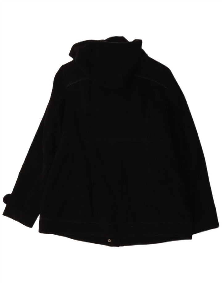 GEOX Mujer Respira Duffle Coat UK 12 Mediano Algodón Negro