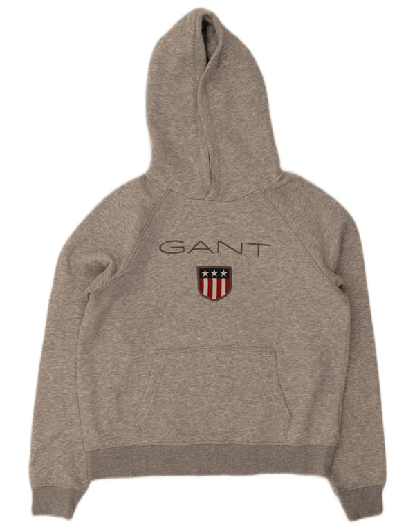 Gant Jersey con capucha y corte regular para niños, 14-15 años, algodón gris