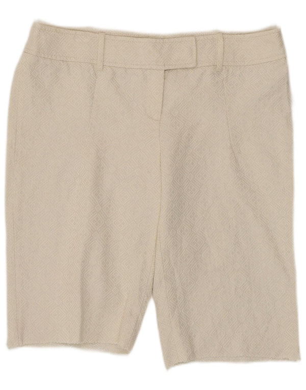 Bermudas Oasis para mujer UK 40 Medium W32 Algodón geométrico blanco