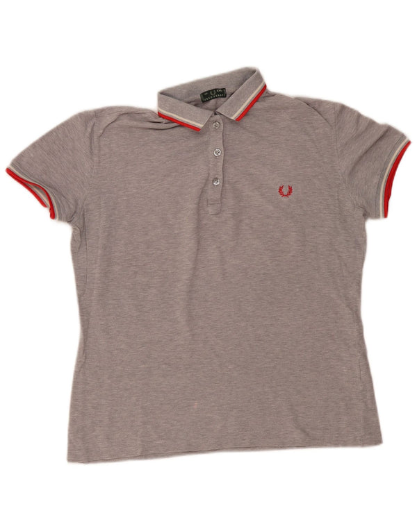 Polo Fred Perry para mujer UK 20 2XL Algodón moteado gris