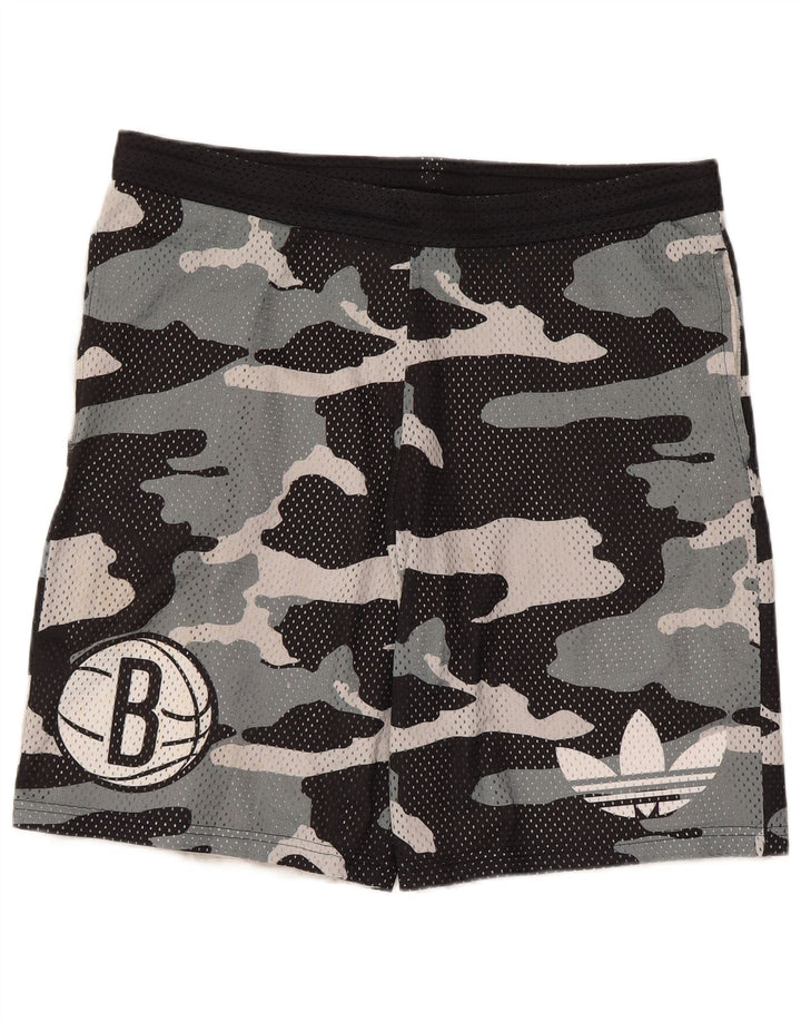 Adidas Pantalones cortos deportivos gráficos para hombre Poliéster de camuflaje negro mediano