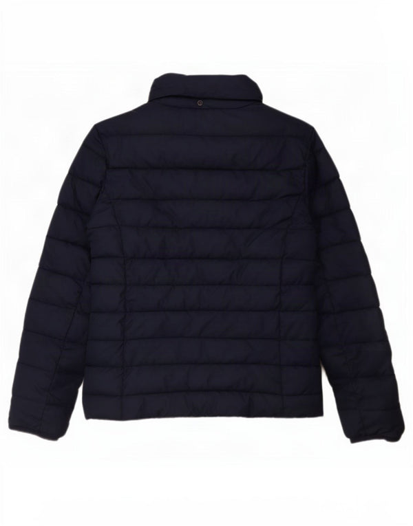 Tommy Hilfiger Chaqueta acolchada para mujer UK 14 Mediana Azul marino Poliéster