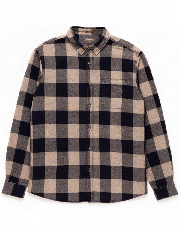 Eddie Bauer Camisa de franela de ajuste clásico para hombre Algodón a cuadros azul marino mediano