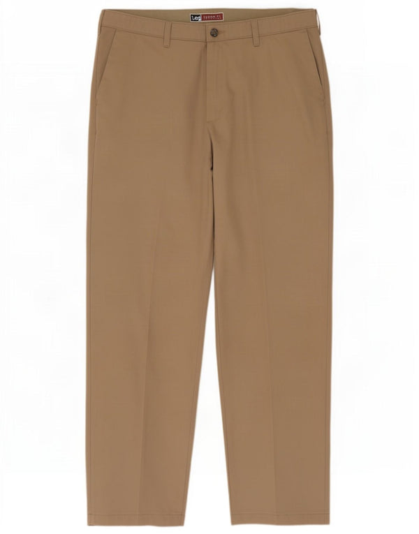 Lee Mens Custom Fit Chino Pantalones W38 L32 Algodón Beige