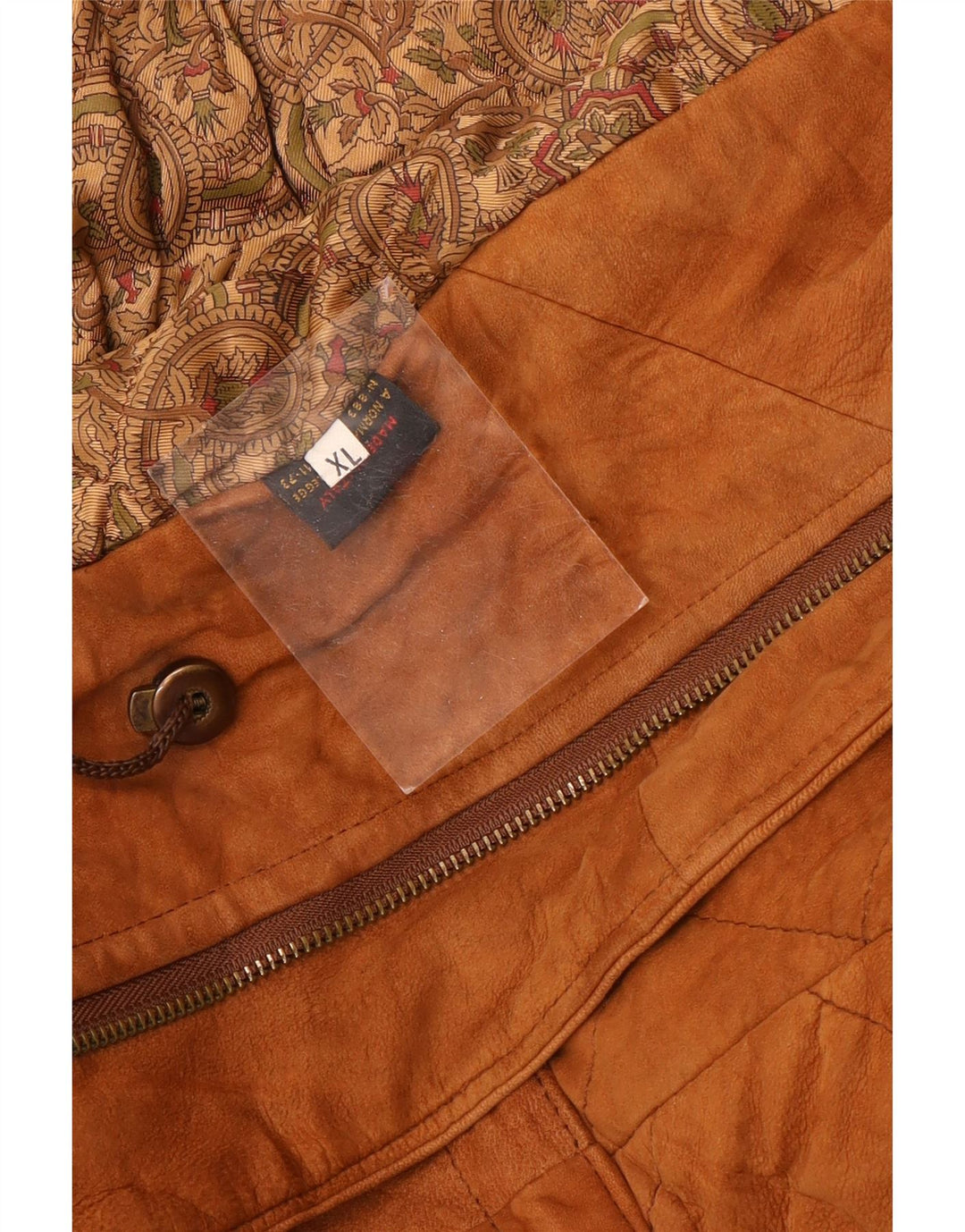 Vintage hombres ante chaqueta Reino Unido 42 XL cuero marrón