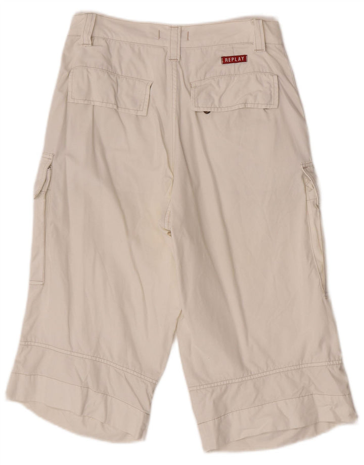 Pantalones cortos tipo cargo Replay para hombre W28 Small White