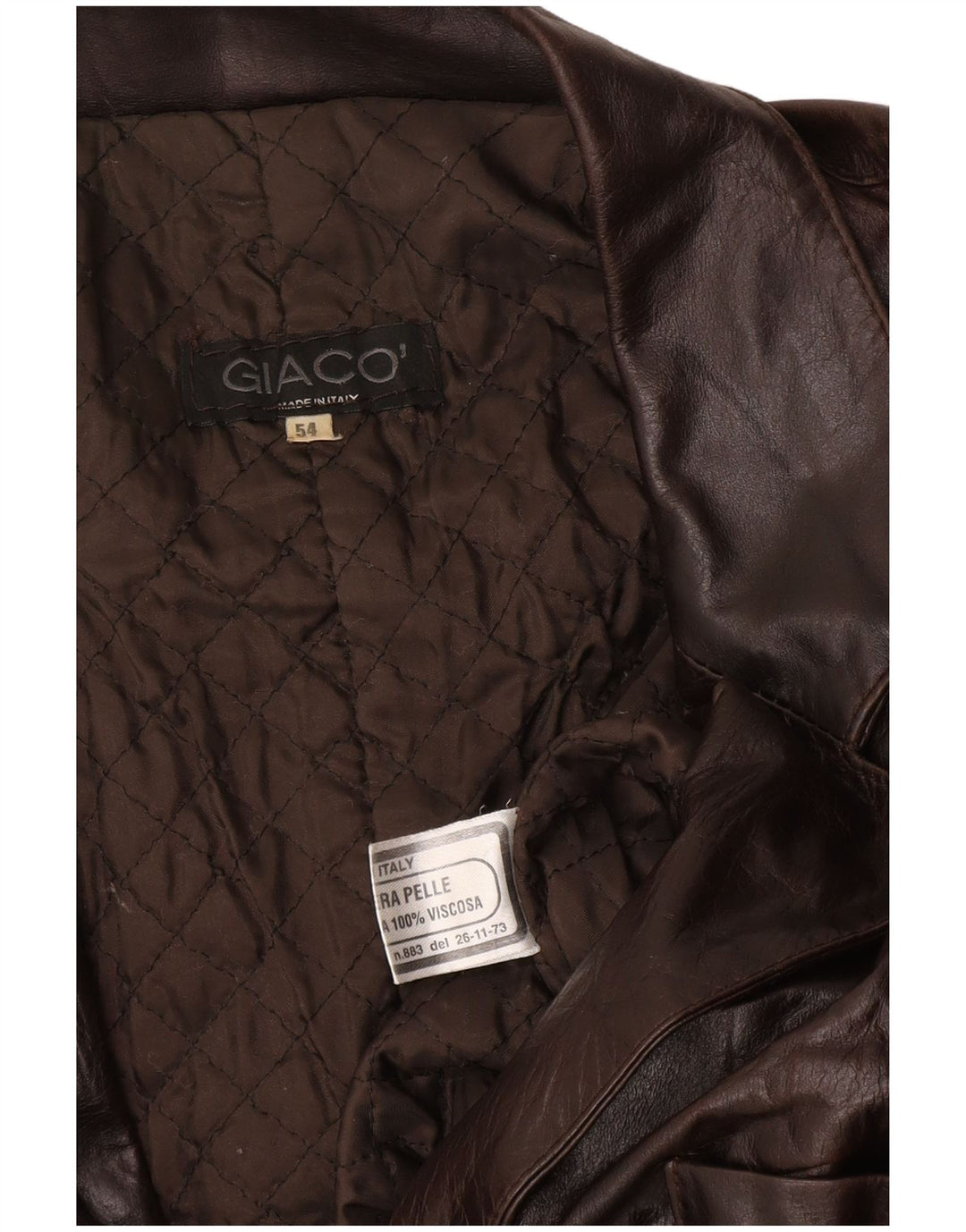 VINTAGE Abrigo de cuero para hombre IT 54 2XL Cuero marrón