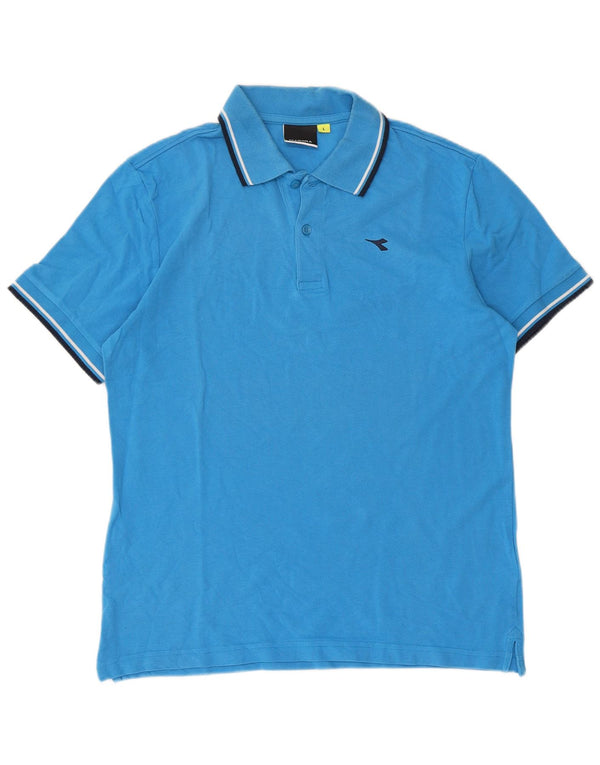 Diadora Polo Hombre Algodón Rayas Azul Grande