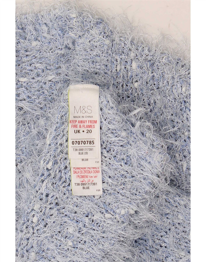 Marks & Spencer Jersey de cuello redondo para mujer UK 20 2XL Poliéster azul