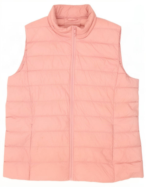 Marks & Spencer Chaleco acolchado con capucha para mujer UK 46 Grande Poliamida rosa