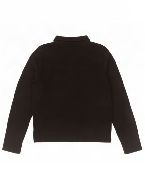 Zara Womens Long Sleeve Polo Shirt UK 14 Medium Black