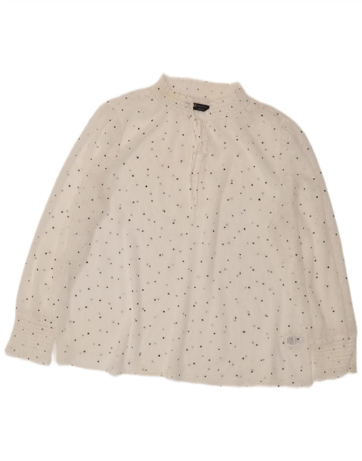 Marks & Spencer Blusa de manga larga para mujer UK 40 XL Blanco manchado