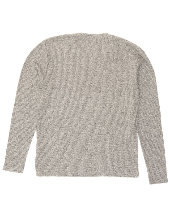 Zara Hombre Top Manga Larga Algodón Moteado Gris Pequeño
