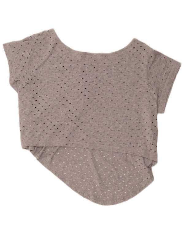 Reebok Camiseta corta para mujer UK 46 Grande Gris Algodón