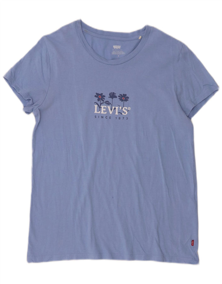 Levi's Camiseta gráfica para mujer Top UK 12 Algodón azul medio