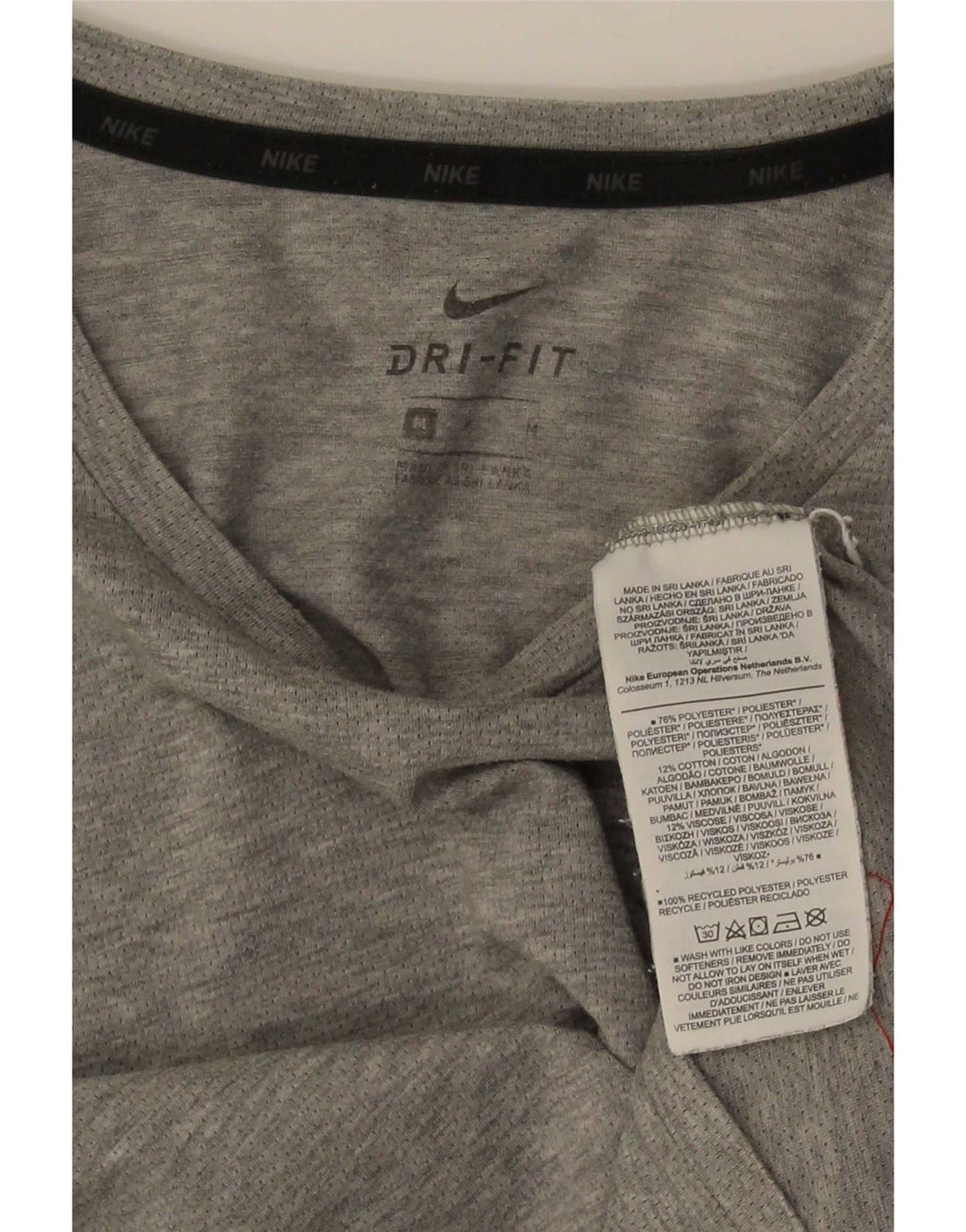 Camiseta Nike Dri Fit para hombre Top poliéster moteado gris medio