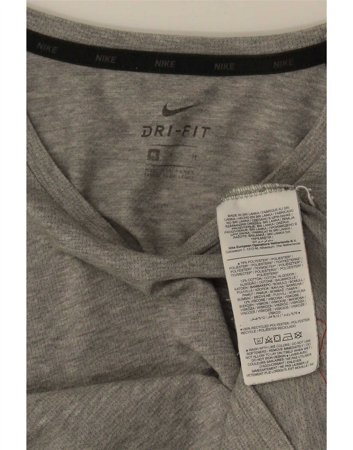Camiseta Nike Dri Fit para hombre Top poliéster moteado gris medio