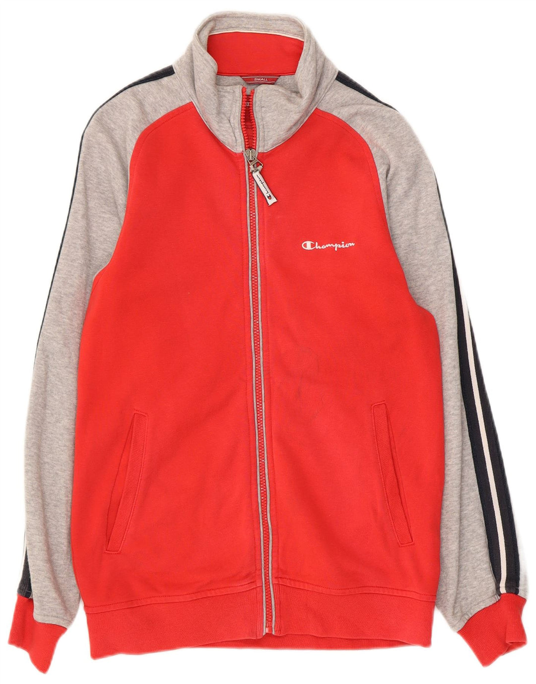 CHAMPION Hombre Chándal Top Chaqueta Pequeña Rojo Colorblock Algodón