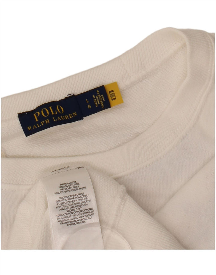 POLO RALPH LAUREN - Sudadera corta para mujer, talla 40, talla grande, color blanco